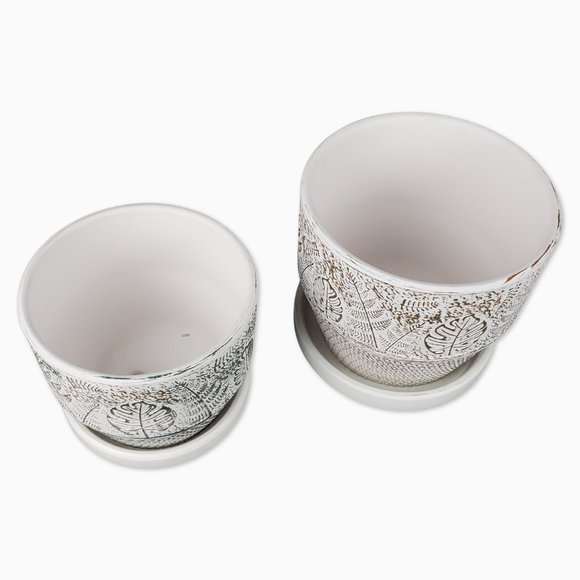 Set Of 2 Vintage Style Terracotta Planting Pots - Picture 2 of 6